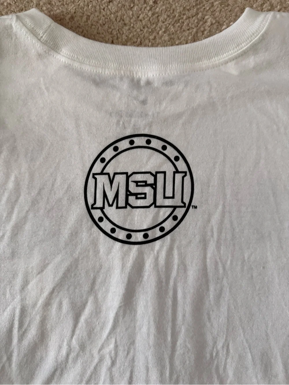 Nike White Michigan State 'Raise Your Shield' Size Medium Tee - Measurements Pic